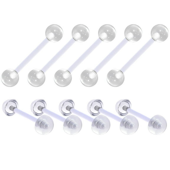 Tongue and Nipple Piercing Retainer Ten Pack