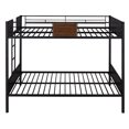 thumbnail image 3 of Bellemave Metal Bunk Bed Full Over Full Size, Heavy Duty Bunk Beds Sturdy Frame Built-in Ladder, Modern Style Bunk Bed with 12" Under-Bed Storage for Teen & Adults, Teens（Black）, 3 of 8