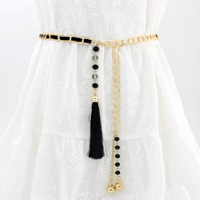 Ceinture en Métal Mode Décontractée pour Femmes avec Chaîne à la Taille et Pendentif à Franges