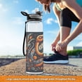 thumbnail image 6 of Tribal Snake Leaves Sports Water Bottle Portable Travel Mug 32oz BPA Free Leak Proof Straw Transparent Tritan for Gym Yoga Cycling Camping, 6 of 7