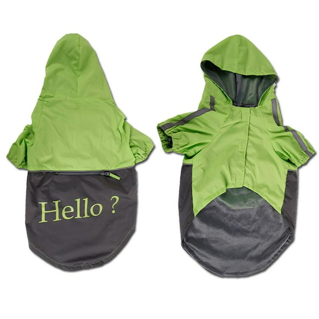 Chubasquero Pet Large Dog Rain Slicker Talla XXXL - Verde con gris oscuro Yuyangstore Impermeable impermeable plegable