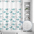 thumbnail image 2 of No Hook Shower Curtain, Turquoise Airplane Shower Curtains for Bathroom with See Through Top Window, Modern Abstract Art Cartoon Clouds Waterproof & Washable Bath Curtain Stall 48"x72", 2 of 9