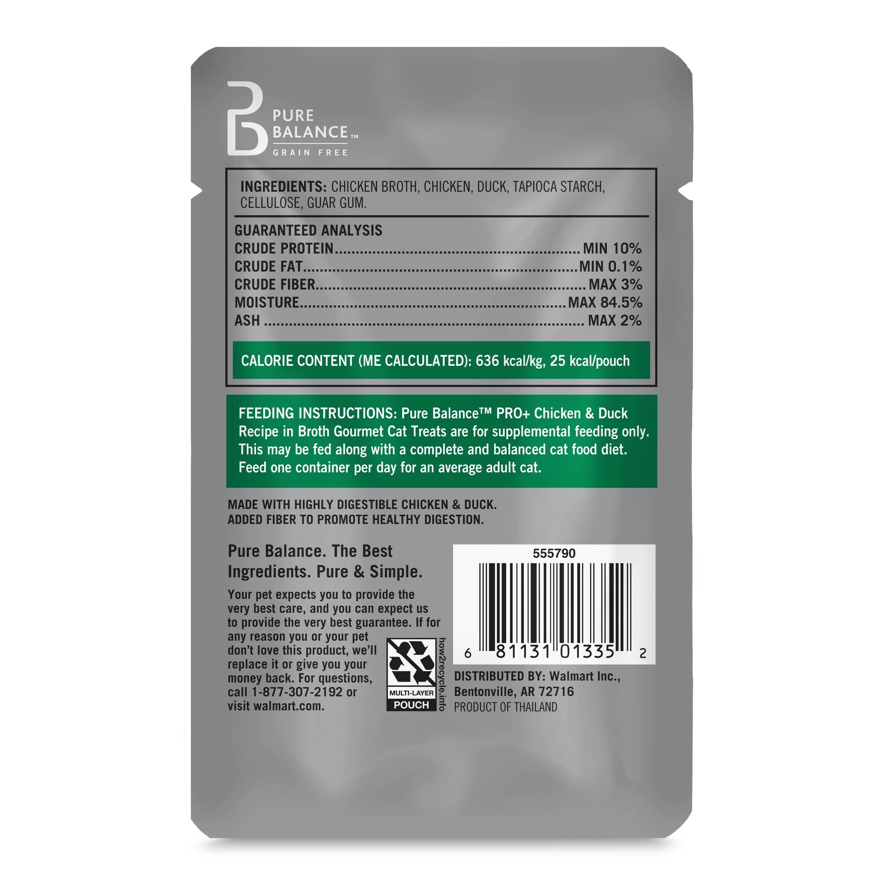 (6 pack) Pure Balance Pro+ Indoor Chicken & Duck Recipe in Broth, 1.4 oz