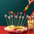 thumbnail image 3 of 100Pack Year of the Horse Fruit Bamboo Skewers,4.7In Holiday Appetiser Toothpicks with 10 Festive Designs for New Year Party Drinks,Charcuterie & Fruit Skewers,Christmas Decoration Supplies, 3 of 9