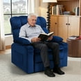 thumbnail image 2 of SYNGAR Large Power Lift Recliner Chair with Massage and Heat, Oversized Electric Lift Chair for Elderly Big and Tall People, Wide Seat Recliner with Cup Holders and Side Pocket for Living Room, Blue, 2 of 13