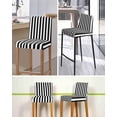 thumbnail image 5 of Black Striped Bar Stool Covers Set of 2, Modern Farmhouse Black and White Stripes Stretch Washable Bar Chair Covers with Backs, Removable Pub Counter Height Chair Cover for Kitchen Dining Room Cafe, 5 of 7