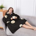 thumbnail image 5 of Oversized Wearable Blanket Hoodie,Halloween Cute Pumpkins Pattern Sherpa Blanket Hoodie with Super Pockets,Super Warm Fuzzy Pullover for Women & Men, 5 of 6