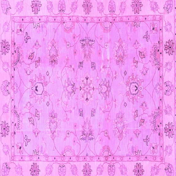 Ahgly Company Indoor Square Oriental Purple Traditional Area Rugs, 5' Square