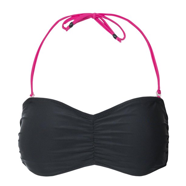 Trespass - Parte superior de bikini estilo Bandeau para mujer (Negro)