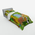 thumbnail image 2 of Ambesonne Cartoon Bedding Set 3 Pcs, Funny Wildlife Mammals, Twin, Multicolor, 2 of 2