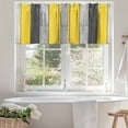 thumbnail image 4 of Coastal Style Valances for Windows, 42 x 12in, Vintage Gray Yellow Stripes Wood Texture Rod Pocket Kitchen Valance Curtain Light Filtering Window Treatments for Living Room Bedroom, 1 Panel, 4 of 7