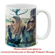 WIRESTER Personalized Coffee Mug Picture, Customize Picture From Your Photo 11oz 325ml Ceramic Tea Cup Coffee Mug For Gift, Birthday, Anniversary, Christmas - Upload 2 Image