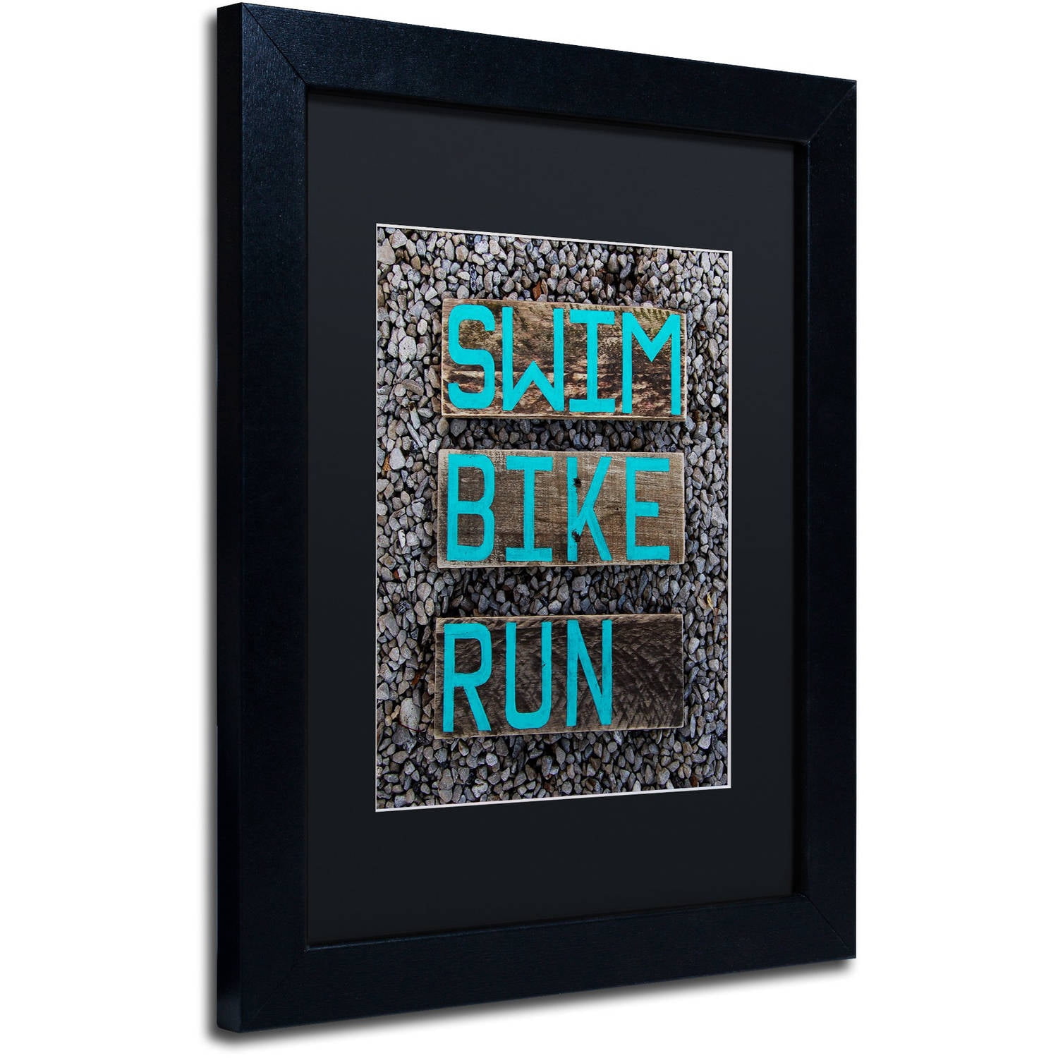 Trademark Fine Art 'The Triathlete' Canvas Art by Nicole Dietz, Black Matte, Black Frame