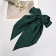 thumbnail image 3 of Bow Hair Clips for Girls Large Bowknot Hair Clip Silky Satin Long Ribbon Bows Hair Barrettes (Green One Size), 3 of 3