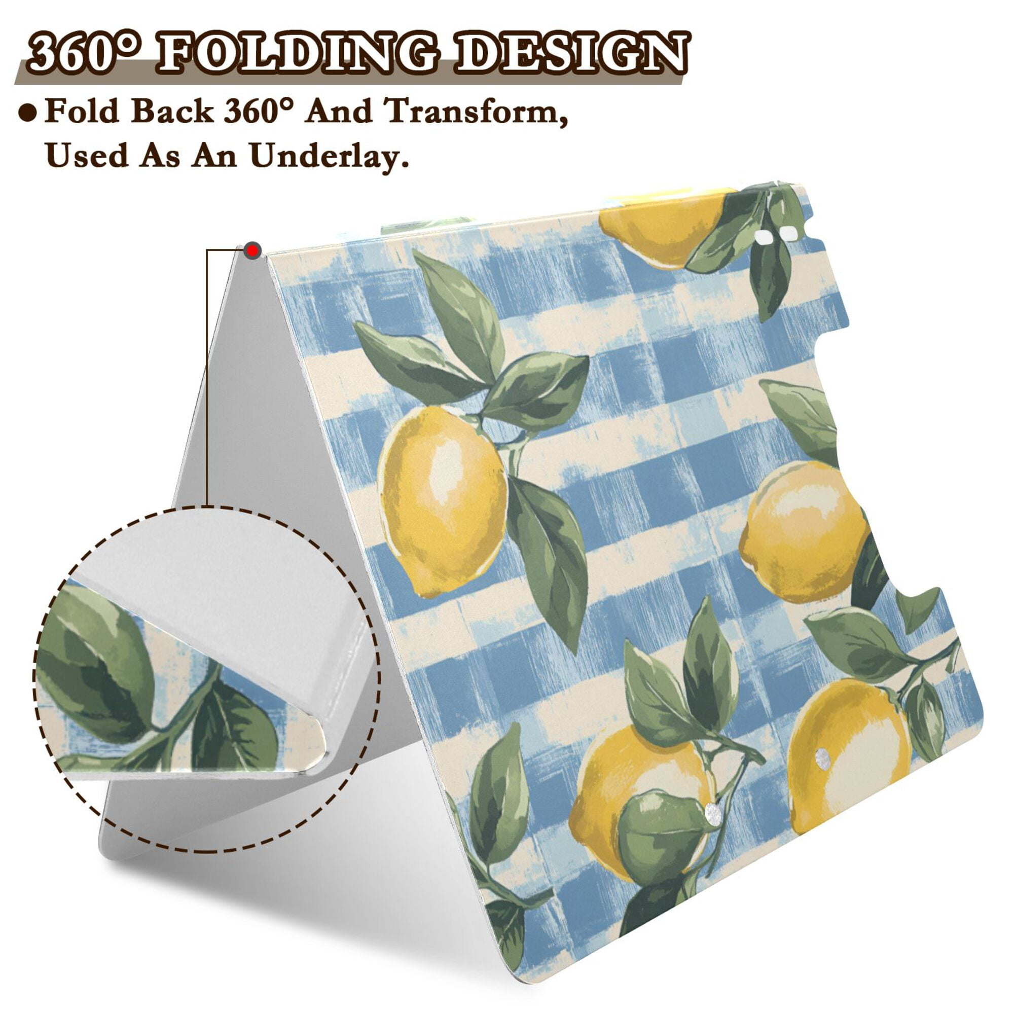 FORMRS A4 Clipboard Folder with Pen Holder Horizontal Foldable School Office Binder, Retro Lemon Leaves