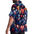 thumbnail image 3 of Love Men's Casual Hawaiian Shirts, Printed Button Down Short Sleeve Summer Beach Tops with Spread Collar - Unisex, 3 of 6
