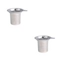 thumbnail image 2 of sweethay Tea Infuser Teapot Funnel Round Edge Leaf Handle Mesh Loose Kitchen Accessories Single-Wire Steel Stainless Filter Clip 88mmx75mm 2Conjunto, 2 of 6