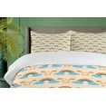 thumbnail image 4 of Ambesonne Cartoon Duvet Cover Set, Clouds and Eyes Smiling, 2-Calking, Champagne and Multicolor, 4 of 7