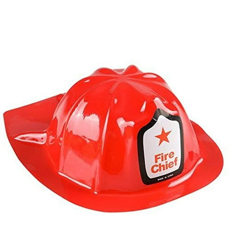 Red Fire Chief Firefighter Hat, 12 Fireman Hat - Cool And Fun Child Size Classic Fireman Hat - Party Favor, Holidays, Halloween Costumes - By Kidsco