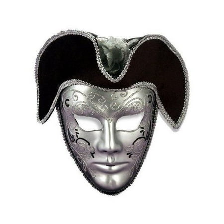 Venetian Mask Silver W/Headpiece