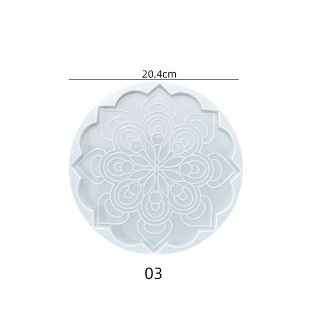 Reusable Transparent Silicone Mold Mandala Pattern Coffee Coaster Tray Mould For Beginners Artist