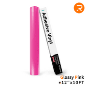 HTVRONT Glossy Pink Permanent Vinyl,12" x 10FT Glossy Pink Adhesive Vinyl Roll for Cricut, Silhouette, Cameo Cutters, Signs, Scrapbooking, Craft, Die Cutters (Glossy Pink)