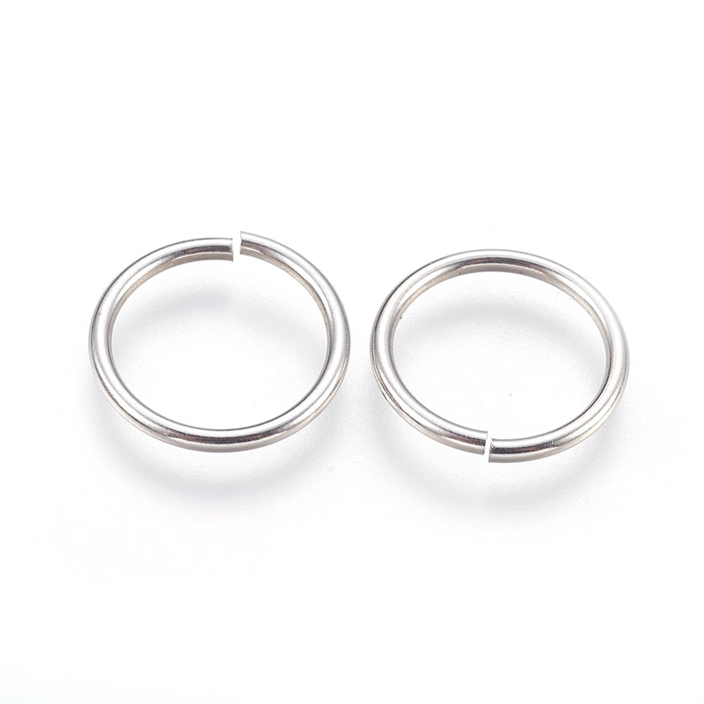 Resistant 304 Stainless Steel Saw Cut Open Jump Rings Stainless Steel Color 16x1.5mm Inner Diameter: 13mm 500pcs/bag