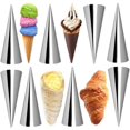 thumbnail image 2 of 16 Uds. Tubos de conos de cuerno de crema antiadherentes, juego de moldes para hornear pasteles y croissants con tornillo de acero inoxidable, molde para rollos con forma de Cannoli, 2 of 5