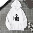 thumbnail image 2 of Aihuaihua Women Halloween Skeleton Hoodie Pullover Cozy Oversized Sweatshirt Casual Loose Fit Hooded Top White, 2 of 3