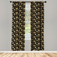 thumbnail image 3 of Ambesonne Fiesta Party Curtains, Sombrero Hat Mexican, Pair of 28"x63", Seal Brown Marigold, 3 of 5