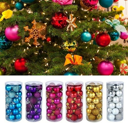 40mm Christmas Balls Ornaments , 24pcs Shatterproof Christmas Decorations Tree Balls Hanging Ball for Holiday Wedding Christmas Party