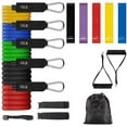 thumbnail image 1 of Ensemble de Bandes de Résistance (16 Pcs), Bandes d'Exercice avec Ancrage de Porte, Empilables jusqu'à 150 lbs, Sangles de Cheville pour Entraînement de Résistance, Thérapie Physique, Entraînements à Domicile, 1 of 9