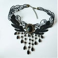 thumbnail image 2 of Black Lace Jewelry Handmade Collarbone Chain, 2 of 4