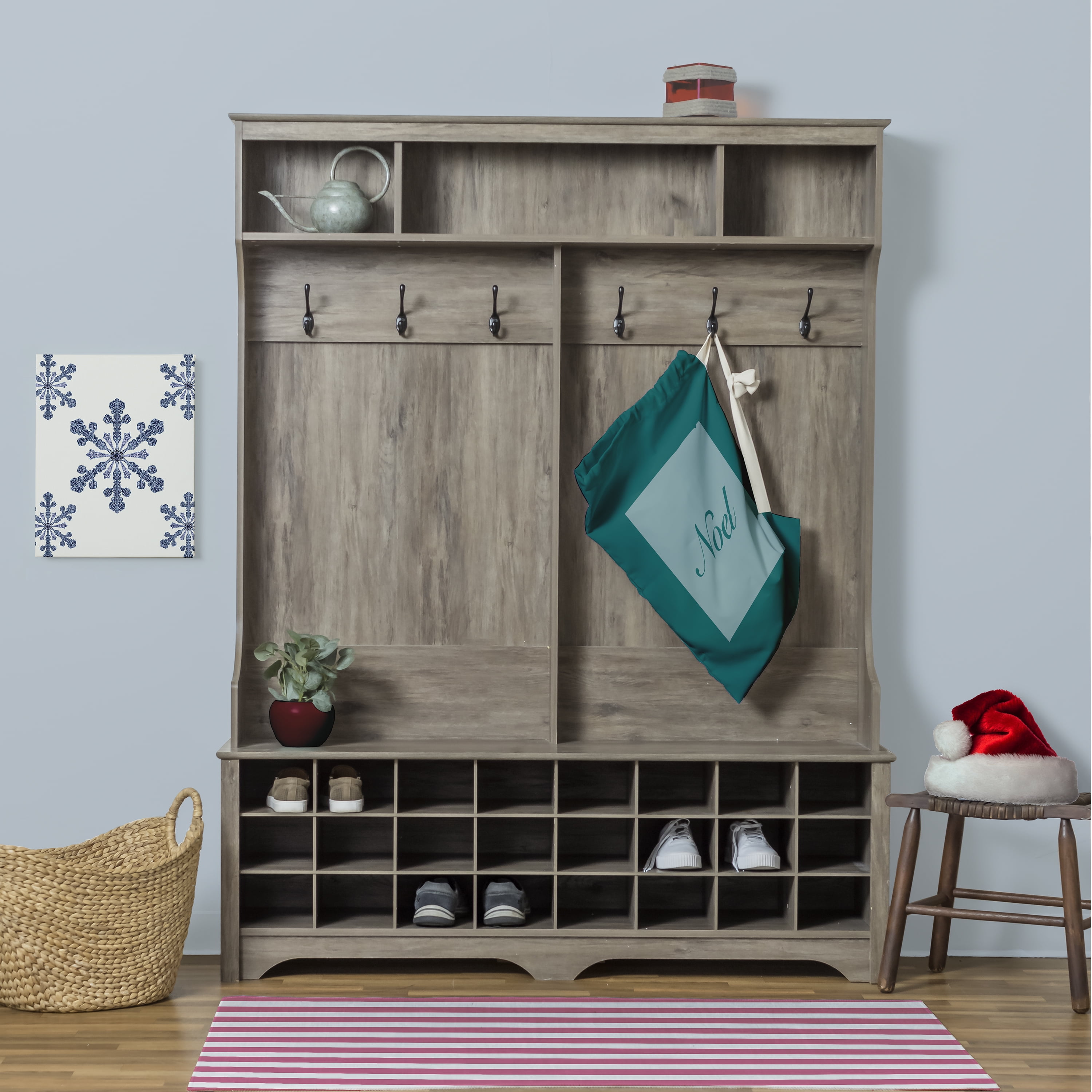 Simply Daisy Noel 28 x 36 in Teal Laundry Bag