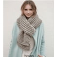 thumbnail image 5 of Bufandas de lana hechas a mano para mujeres en invierno, bufanda cálida de punto para amantes de los estudiantes de Color sólido grueso (caqui), 5 of 5
