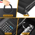 thumbnail image 5 of A4 Leather Document Bag with Waterproof Zipper with Ring Binder, Notepad, Briefcase, Briefcase, Briefcase for Business Meeting, Black, 5 of 5
