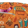 thumbnail image 3 of Autumn Pouf Cover with Zipper, Seasonal Items Pumpkin Bonfire Owls Doodle Themed Fall Season Print, Soft Decorative Fabric Unstuffed Case, 30" W X 17.3" L, Burnt Sienna and Multicolor, by Ambesonne, 3 of 5