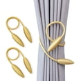 thumbnail image 1 of 2PCS Curtain Tiebacks Random Modelling Curtain Holdbacks Drapery Tie Backs, Decorative Rope Hook for Window Blackout and Sheer Panels No Need Punching (Golden), 1 of 6