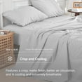thumbnail image 5 of DOZ Long Staple Cotton Sheet Set, Crisp Percale Weave, Breathable, Matte Finish, Durable, Hotel Comfort, 5 of 11