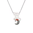 thumbnail image 2 of Delight Jewelry Silvertone Small Crescent Moon Santa Silvertone Dream Big Pendant Necklace, 25", 2 of 4