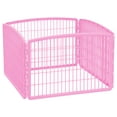 thumbnail image 4 of IRIS USA 24" Exercise 4-Panel Pet Playpen, Puppy Pet Small Medium Dog Pen Keep Pets Secure Easy Assemble Rust-Free Heavy-Duty Molded Plastic Customizable, Pink, 4 of 6