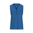thumbnail image 7 of Summer Women Tank Tops Plus Size Solid Color Button V-Neck Sleeveless Wide Straps Blouse Tank Tops For Women Casual Loose Dressy Women Trendy Going Out Tops, 7 of 7