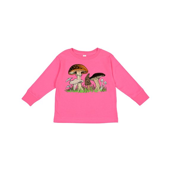 Inktastic Mushroom Hunting for Morel Mushroom Boys or Girls Long Sleeve Toddler T-Shirt