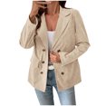 thumbnail image 2 of Weiqiqre Womens Jackets Tweed Blazer Jacket-Plaid Fully Lined Fashion Business Casual Lapel Elegant Coat Pockets, 2 of 9