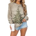 thumbnail image 5 of idosla Women Christmas Cartoon Fun Gift Casual Sweatshirt Xmas Novelty Christmas Light Casual Pullover Fall Sweatshirt (White, L), 5 of 8