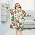 thumbnail image 5 of FORMRS Wearable Blanket Hoodie with Sleeves for Kids Cozy Flannel Sweatshirt, Small Strawberry Pattern, 5 of 7