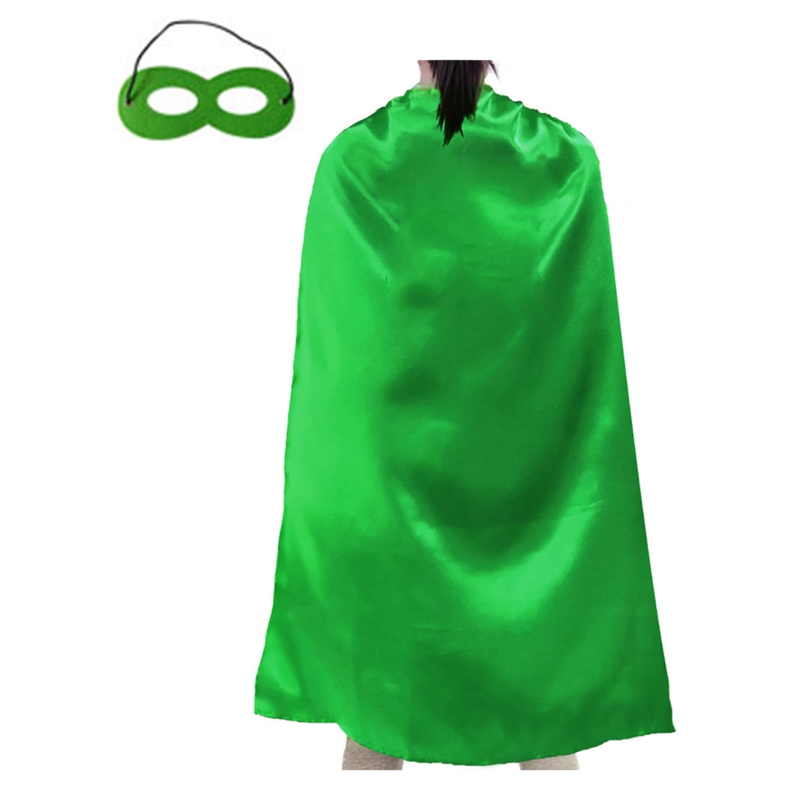 Opromo Superhero Capes and Eyeflap Set, Halloween Costumes And Dress Up For Kids & AdultsGreen
