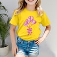 thumbnail image 2 of Zanarzt Girls Summer T Shirts Casual Baby and Toddler Girls Short Sleeve T Shirts Cotton Crewneck Shirts Basic Tees Summer Casual Tops Yellow,7-8 Years, 2 of 5