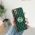 thumbnail image 3 of Compatible with iPhone 13 Pro Max Case with Ring Holder, Luxury Gold Plating Glitter 3D Geometric Bling Diamond Girly Case with Lens Protector Slim Sleek TPU Kickstand Cute Case for Women Girls, 3 of 13
