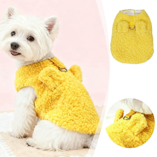 Stylish Winter Apparel For Small Breed Dogs Cozy Cold Weather Vest With Integrated Leash Attachment For Puppy Comfort